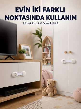 2'li Çocuk Güvenlik Kilidi Ev İçi Koruma Seti