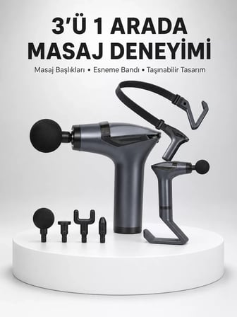 Titreşimli Şarjlı Masaj Aleti 3in1 Fonksiyonel Çok Amaçlı Model Yeni Nesil