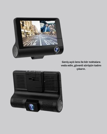 170° Geniş Açılı Araç Kamerası – 4.0” IPS Ekranlı Full HD DVR