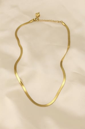 316L Çelik Altın Renk 45 cm İtalyan Zincir Model Kadın Kolye 5886