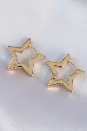 Pirinç Gold Renk Yıldız Küpe 5886