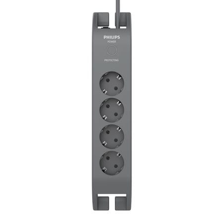 PHILIPS SPN3140A/62 4 Soket Akım Korumalı Priz 900 Joules 2Mt Kablo (Gri)(1923)