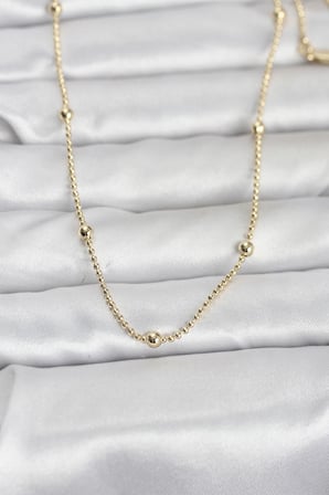 CM 14K Gold Renk Top Zincir 60 cm Kadın Kolye 5886