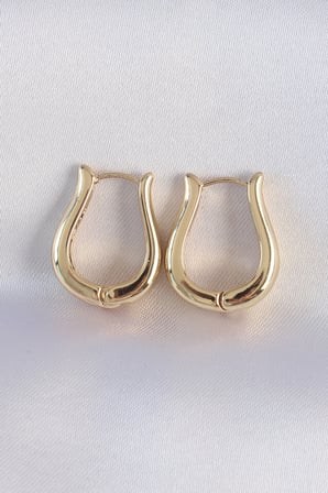 Pirinç Gold Renk İçi Boş Gül Küpe 5886