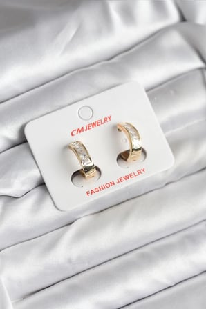 14K Gold Renk Kaplama CM Kadın Küpe 5886