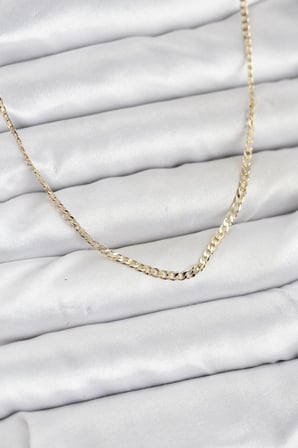 CM 14K Gold Renk Pirinç Zincir Model Kadın Kolye 5886