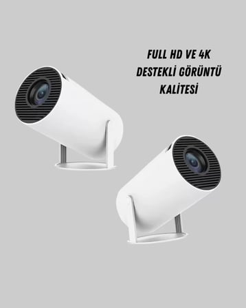 Ev Sineması Projeksiyon Cihazı – 160 ANSI Lümen 4K Uyumlu ve Kablosuz Görüntü Aktarımı