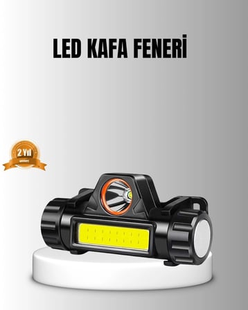 Şarjlı LED Kafa Feneri – Çift Fonksiyonlu 200LM Işık Gücü IP44 Suya Dayanıklı