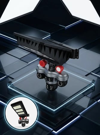 Solar Panelli 3 Lens Dış Mekan Güvenlik Kamerası Hareket Algılamalı LED Aydınlatmalı