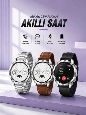 Akıllı Saat Bildirim Görme Sesli Görüşme Çoklu Kordon GPS Takibi