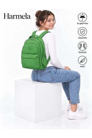 2200 Okul Sırt Çntası Suya Dayanıklı Unisex Günlü & Okul Çantası Yeşil