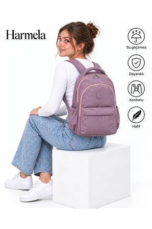 2200 Okul Sırt Çntası Suya Dayanıklı Unisex Günlü & Okul Çantası Mürdüm