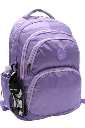 Su Geçirmez Kumaş Çok Bölmeli Okul Çantası Unisex Okul Sırt Çantası Lila 34600