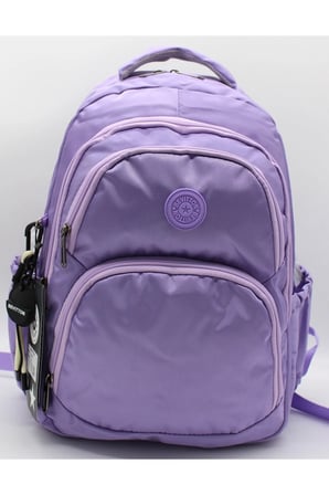 Su Geçirmez Kumaş Çok Bölmeli Okul Çantası Unisex Okul Sırt Çantası Lila 34600