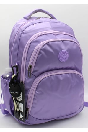 Su Geçirmez Kumaş Çok Bölmeli Okul Çantası Unisex Okul Sırt Çantası Lila 34600