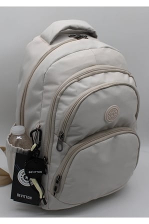 Su Gecirmez Kumas Okul Cantasi Unisex Okul Sirt Cantasi Bej 34600