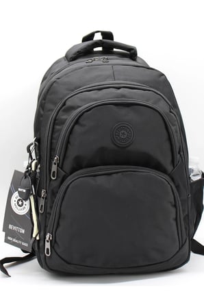 Su Geçirmez Kumaş Okul Çantası Unisex Okul Sırt Çantası Siyah 34600