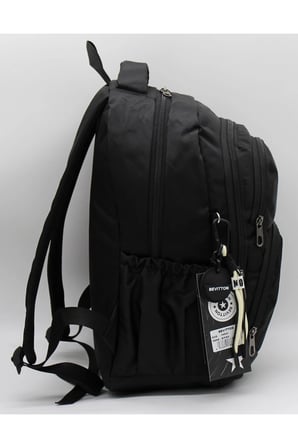 Su Geçirmez Kumaş Okul Çantası Unisex Okul Sırt Çantası Siyah 34600