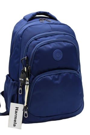 Su Geçirmez Kumaş Çok Bölmeli Okul Çantası Unisex Okul Sırt Çantası Lacivert 34600