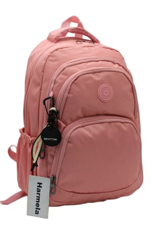 Su Geçirmez Kumaş Çok Bölmeli Okul Çantası Unisex Okul Sırt Çantası Pudra 34600
