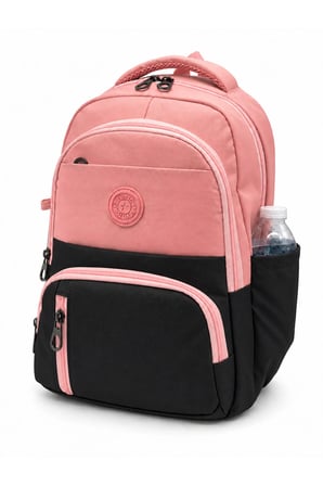 8010 Pudra Siyah ilk Okul Çantası 3'lü Set Unisex Çocuk ilkokul Sırt Çantası