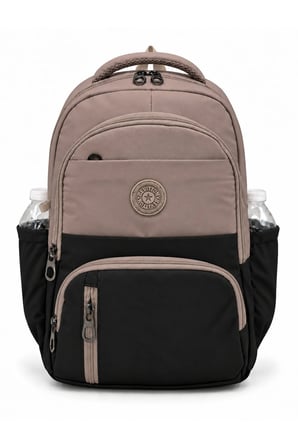 ilk Okul Çantası 3'lü Seti Unisex Çocuk ilkokul Çantası Hrm-8010 Vizon-Siyah