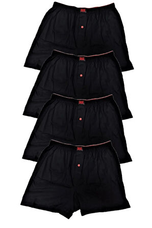 Erkek Penye Boxer Siyah - 4 Adet