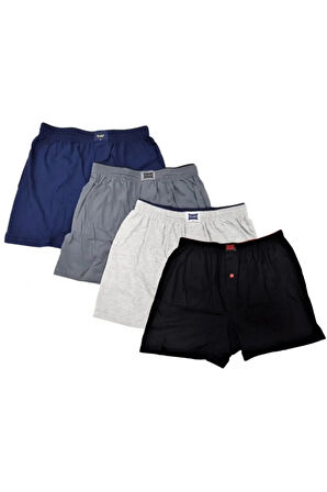 Erkek Penye Boxer Karışık Renk - 4 Adet