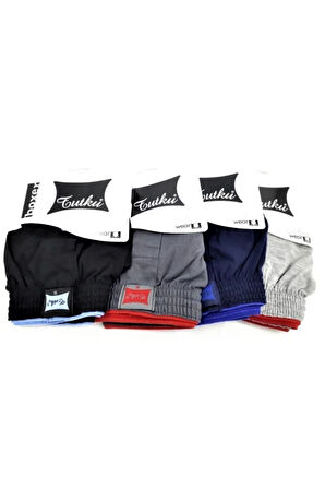 Erkek Siyah Penye Boxer 4'lü Paket