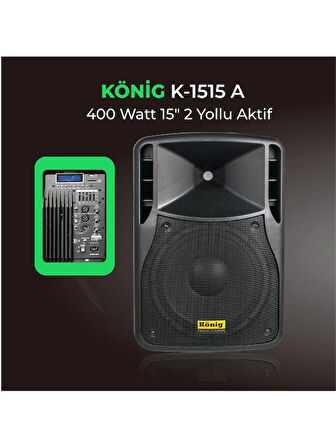 König K-1515 A Max 400W 15" Aktif Hoparlör