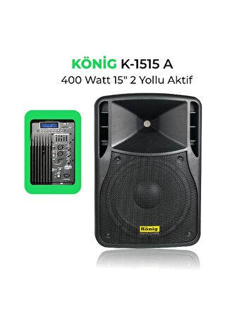 König K-1515 A Max 400W 15" Aktif Hoparlör