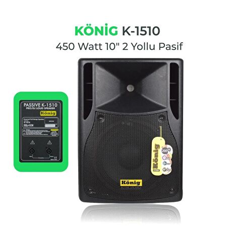 König K-1510 10" 450W 2 Yollu Pasif Kabin Hoparlör