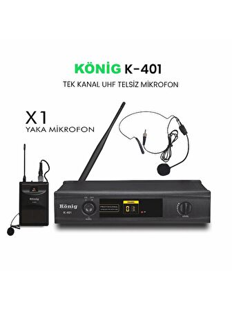 König K–401 Yaka Tek Kanal Uhf Telsiz Mikrofon