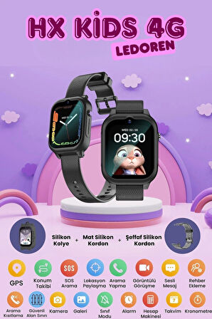 Hx Kids 4g Max Sim Kartlı Harvox Akıllı Çocuk Saati Gps Konum Takibi Görüntülü Konuşma 4g Destekli