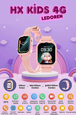 Hx Kids 4g Max Sim Kartlı Harvox Akıllı Çocuk Saati Gps Konum Takibi Görüntülü Konuşma 4g Destekli