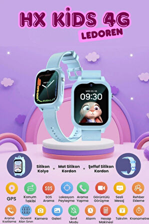 Hx Kids 4g Max Sim Kartlı Harvox Akıllı Çocuk Saati Gps Konum Takibi Görüntülü Konuşma 4g Destekli