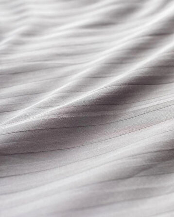 Lunera Çift Kişilik %100 Pamuk Çizgili Saten Nevresim Takımı – Koyu Gri