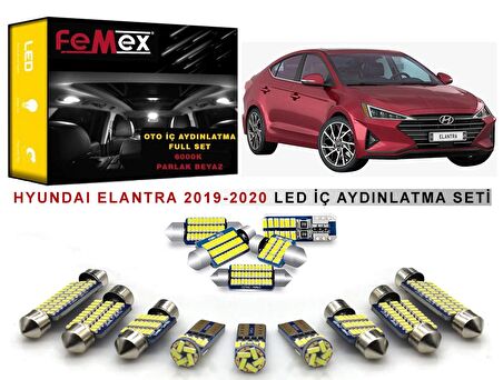 Hyundai Elantra 2019-2020 LED İç Aydınlatma Ampul Seti FEMEX Parlak Beyaz