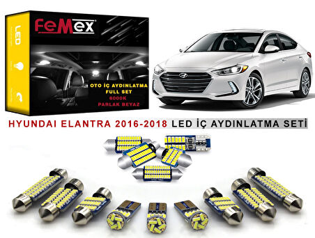 Hyundai Elantra 2016-2018 LED İç Aydınlatma Ampul Seti FEMEX Parlak Beyaz