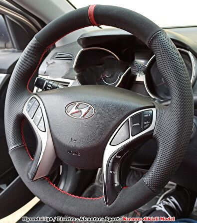 Hyundai i30 Araca Özel Direksiyon Kılıfı (Noktalı Nubuk)