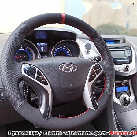 Hyundai i30 Araca Özel Direksiyon Kılıfı (Noktalı Nubuk)