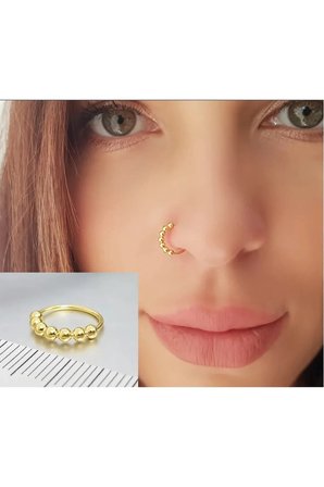 925 Ayar Gümüş 7 Top 3 Adet Gold Silver Black Halka Hızma Set