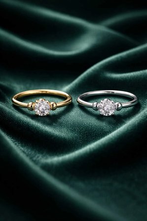 925 Ayar Gümüş Altın Kaplama Minimal Zirkon Tek Taş Çift Top 2'li Halka Hızma Tragus Piercing Küpe