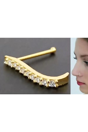 925 Ayar Gold Kaplama Gümüş  Tek Sıra Zirkon Taşlı Hızma