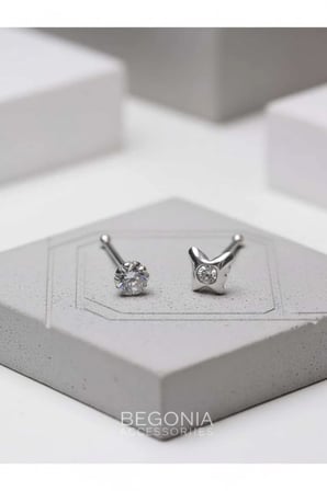 925 Ayar Gümüş  2 Adet Zirkon Taşlı Hızma Set