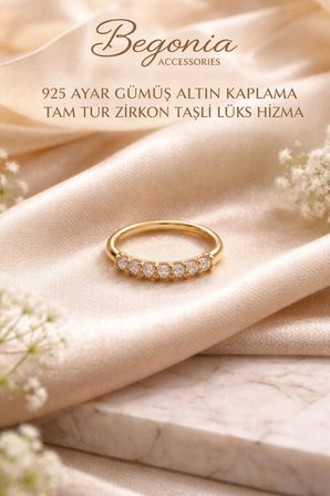 925 Ayar Gümüş Altın Kaplama Tam Tur Minimal Zirkon Taşlı Halka Hızma Unisex Tragus Küpe Piercing