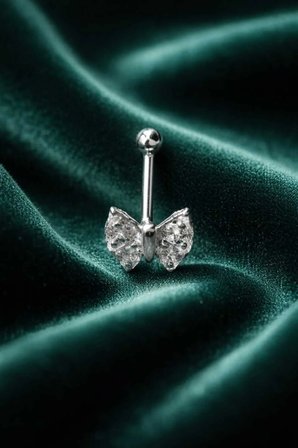 925 Ayar Gümüş Kelebek figürlü Piercing Hızma Küpe