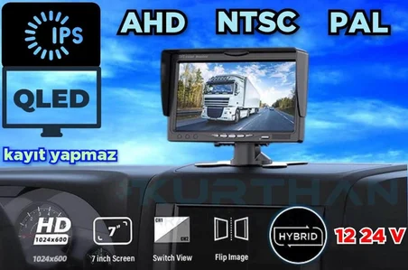 QLED 7 İNÇ HYBRİD IPS  ARAÇ MONİTÖRÜ KAYIT YAPMAZ    12-24 V KAMERASIZ
