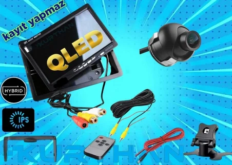 7İNÇ QLED IPS MONİTÖR VE 1 ADET 19 MM MİNİ ULTRA ARAÇ GÖRÜŞ KAMERASI 12 V