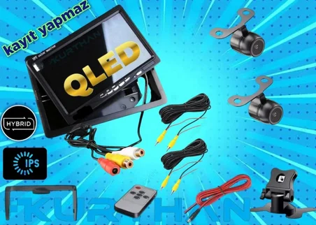 7'' QLED IPS MONİTÖR VE 2 ADET KELEBEK KAMERA KAYIT YAPMAZ 12V